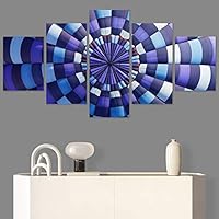 SIGNWIN 5 Panel Canvas Wall Art Linear Patterns for Home Decorations Ready to Hang - 60