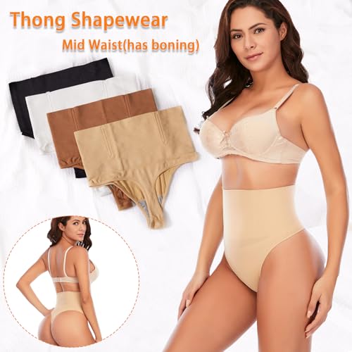 Werena Tummy Control Thong Shapewear for Women Seamless Shaping Thong Panties Body Shaper Underwear2