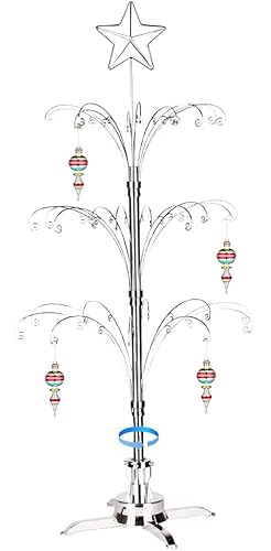 HOHIYA 47 Inch Ornament Display Tree Metal Christmas Stand Rotating