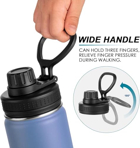 Image of koodee 26 oz Water Bottle Stainless Steel Double Wall Vacuum Insulated Wide Mouth Water Bottle, Metal Sports Bottle with Leakproof Spout Lid (Royal Blue)