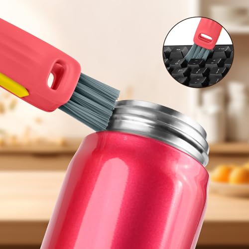 Image of Wanme 3 in 1 Cup Lid Gap Cleaning Brush Set, Multifunctional Bottle Cleaning Brush, Cup Lid Gap Cleaner, Home Kitchen Crevice Brush Tools