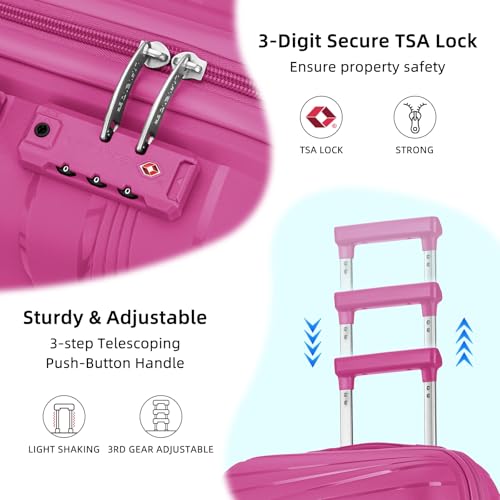 Image of LARVENDER Carry On Luggage 22x14x9 Airline Approved, Suitcases with Wheels