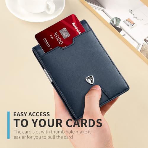 Image of RUNBOX Mens Slim Wallet with Money Clip RFID Blocking Bifold Credit Card Holder for Men with Gift Box
