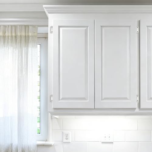 Probrico 50 Pack (25 Pairs) Brushed Nickel Cabinet Hinges, 1/2\" Overlay Cabinet Door Hinges for Kitchen Cupboard Cabinet Doors,Self-Closing Wrapped Semi-Concealed Face Mount with Door Bumper & Screws - Thumbnail 7