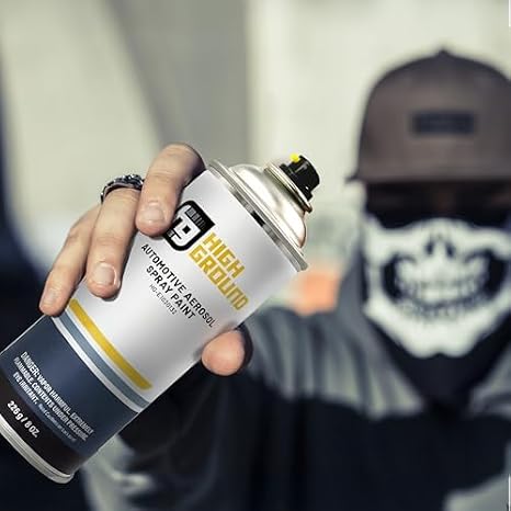 HIGH GROUND Factory Matched Automotive Spray Paint for Tesla Automobiles (PMNG Midnight Silver, Solvent)
