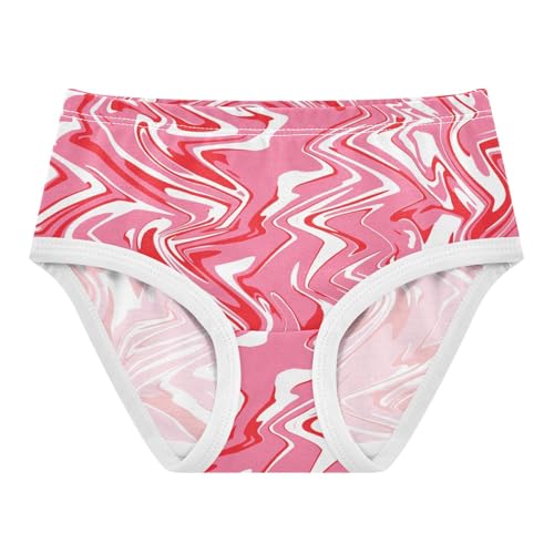 LI ZHI XIN Calzoncillos de algodón para niñas de 2 a 8 años, estampados artísticos de graffiti, color rojo y blanco, Multicolor, 7-8 años