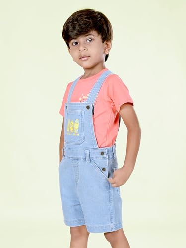 Image of KiddoPanti Boys Denim Dungaree Shorts