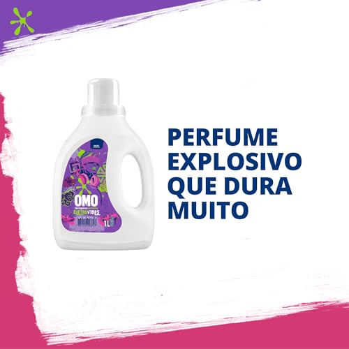 OMO Lava Roupa Líquido Explosão De Perfume Eletro Vibes Lavanderia Sensorial 1 L