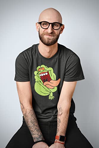 The Real Ghostbusters Animated Tv Series Charming Slimer Adult T-Shirt Tee Black Heather #TOP3