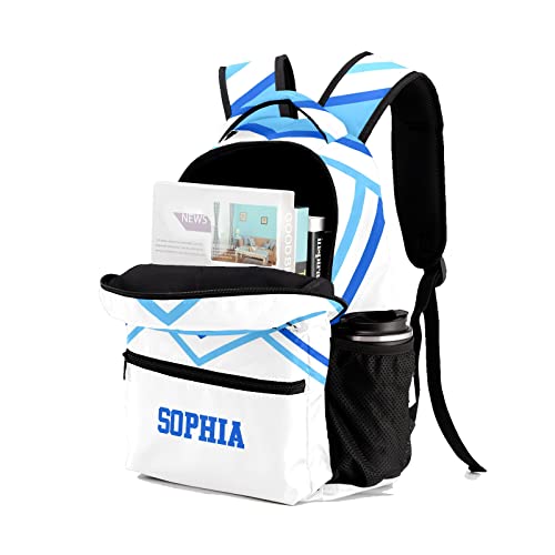 Personalized Cheer Cheerleader Sky Blue Custom Backpack Waterproof Multifunctional Daypack with Name Gift4