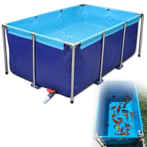 Bassin aquaculture poissons koï pliable transparent avec support acier