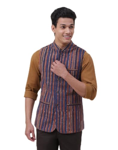 Nehru veste homme Fabindia bleu marine parfaite pour un mariage chic