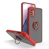 Picture of ymxdmd is specially designed for Motorola Moto G Stylus 2021 Anti-fall,anti-fingerprint, built-in 360° rotating ring bracket solid and durable magnetic car phone case, suitable for 6.8inches Women-Red