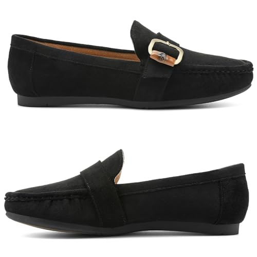 UBFEN Womens Penny Loafers Comfortable Walking Flats, B Black, 8 by UBFEN - Used condition - Image 5
