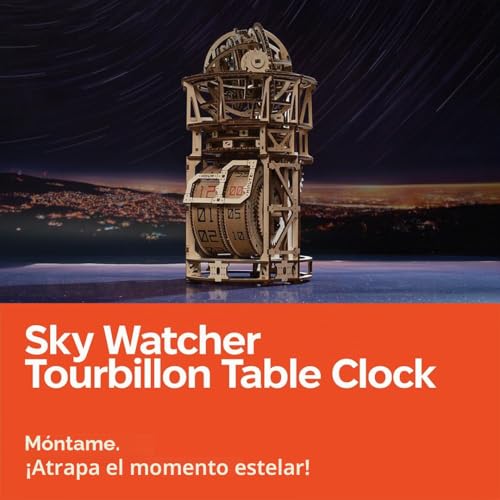 Miniatura 2 de Ugears Sky Watcher Reloj De Escritorio - Regalo Del Día Del Padre Reloj De Mesa Astronómico Kits De Modelo De Madera Para Adultos Para Construir - Kits De Reloj De Madera Rompecabezas 3d