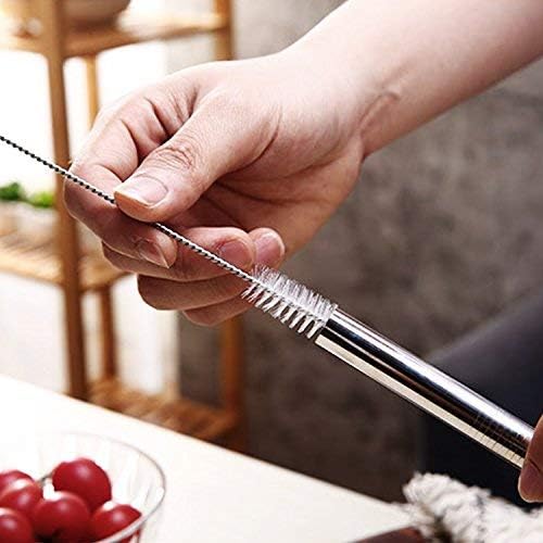 Vinaco Milkshake Straws, 10mm Wide, 4 Pack Stainless Steel Straws, 266mm & 216mm Long with 1 Straw Cleaner - Image 4
