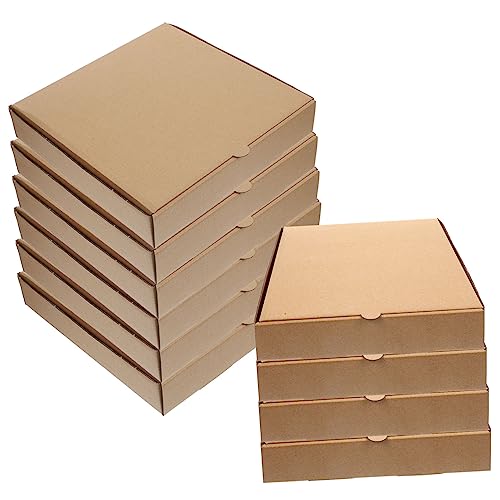 Luxshiny 10 StüCk Pizzabox Aus Verdicktem Kraftpapier Leere Pizza Schachtel FüR 8-9 Zoll Pizza Diy Geschenkverpackung Vielseitige Aufbewahrungsbox FüR Lebensmittel
