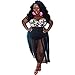 JOXJOZ Women's Plus Size Swimsuit Floral Top Black Mesh Skirt Bottom Two Piece Bathing Suit (Black, 4XL (US 16-18))