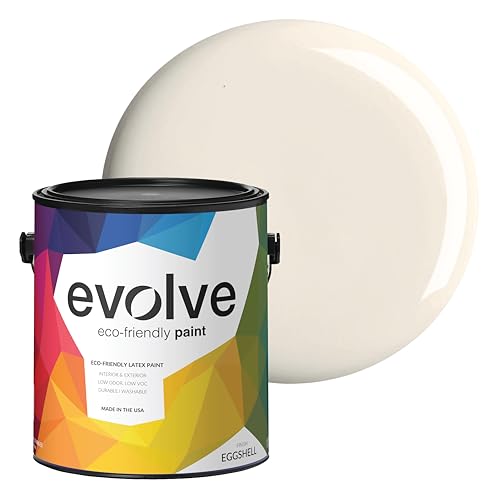 EVOLVE Paint & Primer: Environment-friendly, Low Sheen with One-coat Coverage for Interior & Exterior surfaces (Coconut Cream, 1-Gallon)