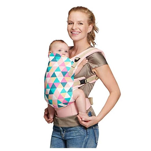 kk Kinderkraft NINO Mochila Portabebés, Portabebé Ergonómico da 3 mesi a 20 kg, Dorsal y Ventral posición, Bolsillo, Algodón Ligero y Transpirable, Postura segura, Asiento ajustable, Rosa