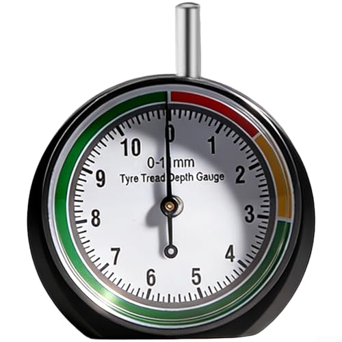 Outil de profondeur de bande de roulement de pneu en alliage de zinc pour analyse d'usure de 0 à 11 mm lors de la planification du remplacement des pneus et du contrôle des stocks (1 pièce)