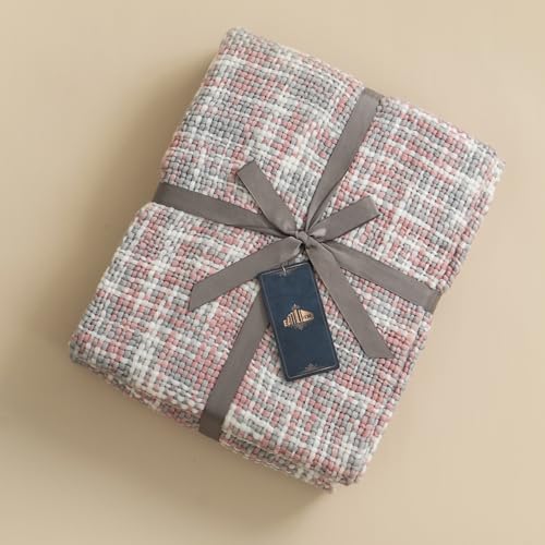 BATTILO HOME Yellow Sofa Throw Blanket with Fringe Decorative Boho Knitted Throw Travel Blanket Nap Throw for Armchair, Couch and Bed (127x152cm, Ochre)