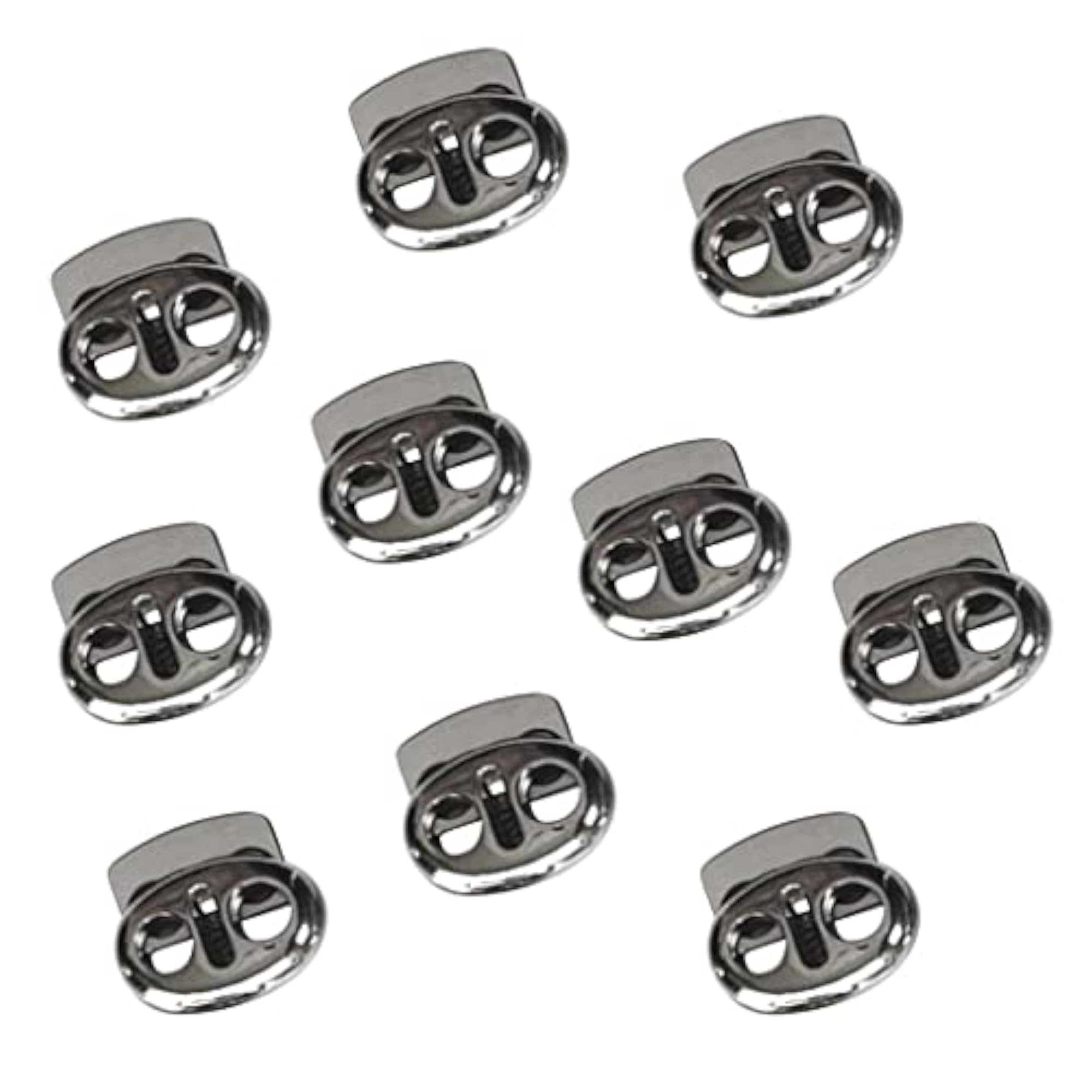 3x10 Pieces Metal Oval Bean String Cord Locks, Toggle Spring Clasp