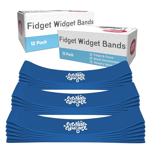 Chair Bands for Kids with Fidgety Feet - Fidget Bands for Classroom Chairs, Bouncy Bands, Sensory Flexible Bands, ADHD Chair Bands for Kids, Anti-Snap Bands for Desk and Seats, Blue (Pack of 24)