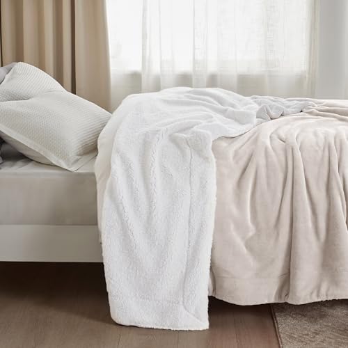 BEDSURE Kuscheldecke Sherpa Beige 150x200 cm – Bild 5