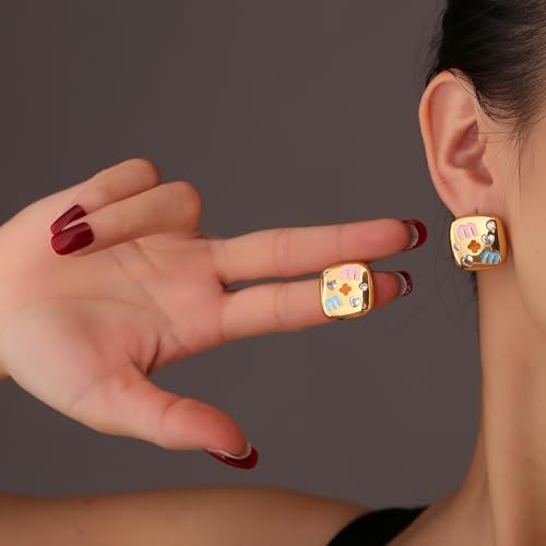 Luxurious 18K Gold Stud Earrings - Hypoallergenic, Ideal for Women | beautiful Gift for Fashionistas | Elegantly Complements Any Occasion2