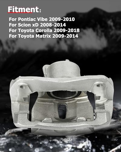 Image of cciyu 19B3434 Front Left Brake Caliper With Bracket For Pontiac For Vibe 2009-2010,For Scion For xD 2008-2014,For Toyota For Corolla 2009-2019,For Toyota For Matrix 2009-2014
