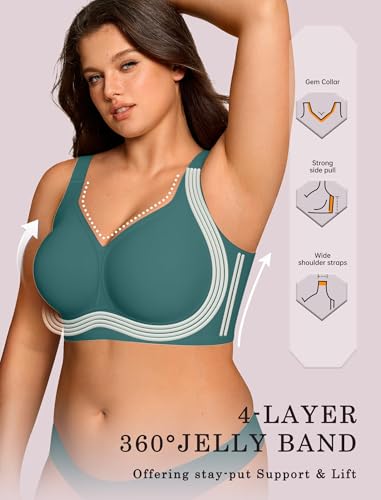 Image of OEAK Womens Wireless Jelly Bras Plus Size Support Push Up Comfortable Bra