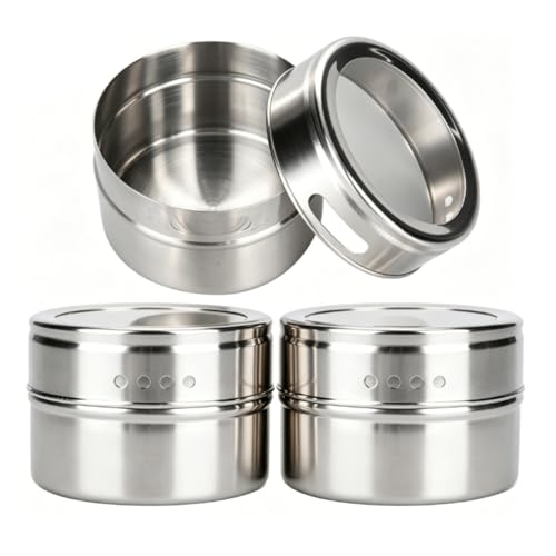 Cyrank 3pcs boîtes à épices magnétiques, pots à épices magnétiques contenants d'assaisonnement stockage d'épices pour réfrigérateur