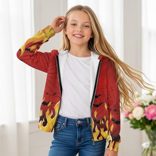 Zip Up Hoodies Kids Long Sleeve Jackets with Pocket Athletic Sport Hooded Sweatshirts for Kids 6-16 Years,S-XL Size4