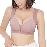 Front Close Bra for Women Push Up Wirefree Bra Seamless No Dig Comfort Brassiere (Purple,36C)