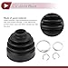 HEROFFIX 1 Set CV Joint Boot Kit for Honda Ridgeline 2008-2014 for Honda Pilot 08-15 Inner Constant Velocity Joint Boot W/Clamps No.44017STXA01 Black Rubber