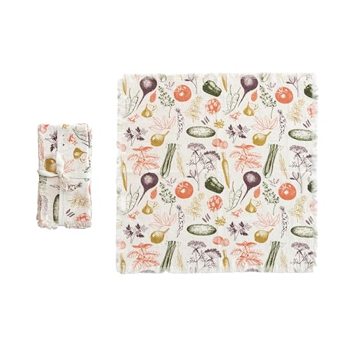 Servilletas de Tela con Estampa de Vegetales, Algodón, Paquete x4 miniatura 1