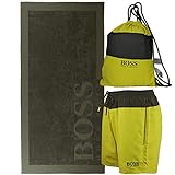 Trocknergeeignet BOSS Beachset Badeshorts,Badetuch,Rucksack Gr.XXL Fb. 302 Grün Kiwi