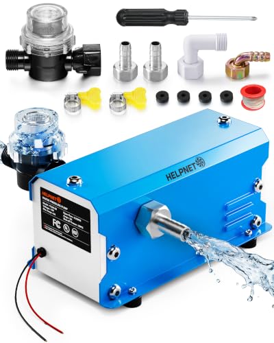 Image of 12V RV Water Pump, 5.5 GPM 50 PSI Self Priming Diaphragm Pump, 12 Volt DC Fresh Water Pump with Built-in Pressure Switch, Quiet On Demand Water Pump for RV Camper Marine Boat Yacht Food Truck