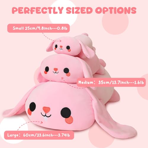 Image of TOYSYM Weighted Stuffed Animals, 1.6 lbs Bunny Stuffed Animal with Weighted Beads, Cute Plush Toy Pillow Gifts for Adults Kids Boys Girls