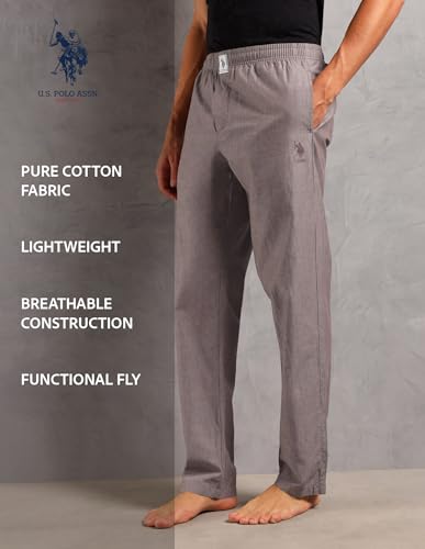 Image of U.S. POLO ASSN. Men Comfort Fit Solid Cotton I658 Lounge Pants - Pack of 1