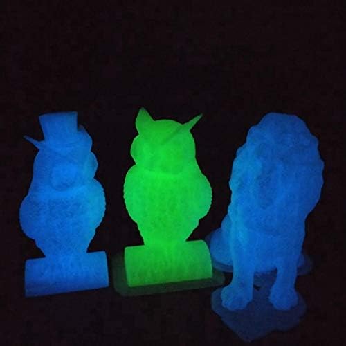 ECHEN 3D Printer Filament, Glow in The Dark Green PLA Filament 1.75mm +/- 0.03 mm, 200G Spool, Includes Sample Marble Filament.
