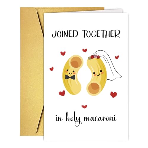 Qamza Cute Macaroni Pun Engagement Card for Couple...