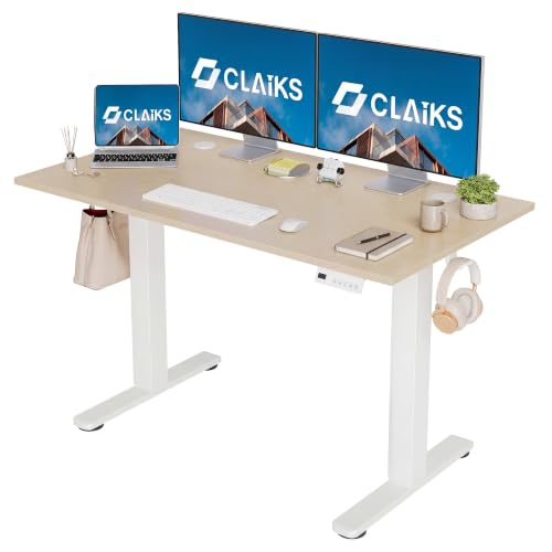 Claiks 電動昇降デスク 幅120cm 奥行60cm ホワイト Amazon | Claiks 昇降デスク 電動 スタンディングデスク 昇降式