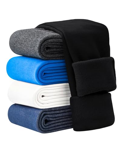 Domee Leggings Térmicos Pantalones Invierno Algodón Mallas Forro Polar Niña Negro 11-12 Años (Fabricación Tamaño 170)
