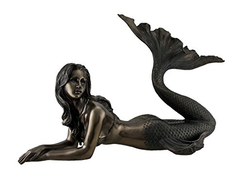 Estatua Grande de Sirena Acabado Bronce 26 Pulgadas