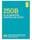 EE Pay As You Go SIM Card UK PREPAID PAYG £15 Bundle - 25GB + Unltd Texts & Mins