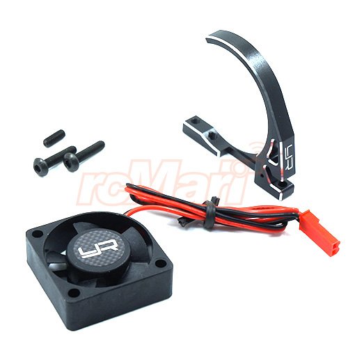 Yeah Racing Aluminum 7075 Fan Mount w/ 30mm Tornado Fan for 540 Motor Black #YA-0525BK - Thumbnail 2