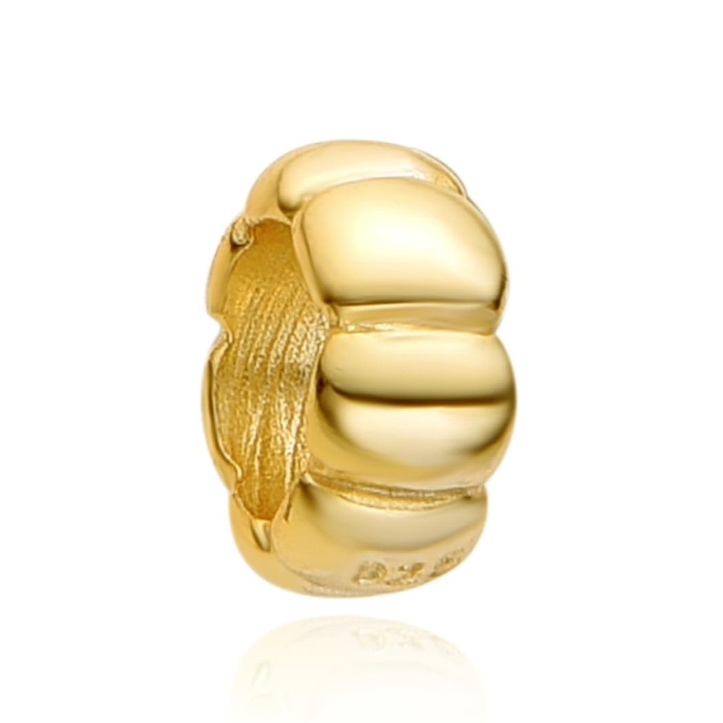 Adabele Solid 925 Sterling Silver Small Dainty Heart Flower Charm Spacer Bead Cubic Zirconia CZ Gemstone Fit Pandora All Other Charm Bracelet Necklace