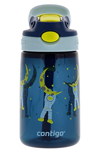 Contigo AUTOSPOUT Kids Gizmo Flip Water Bottle, 14oz Nautical Blue Astronaut Graphic –